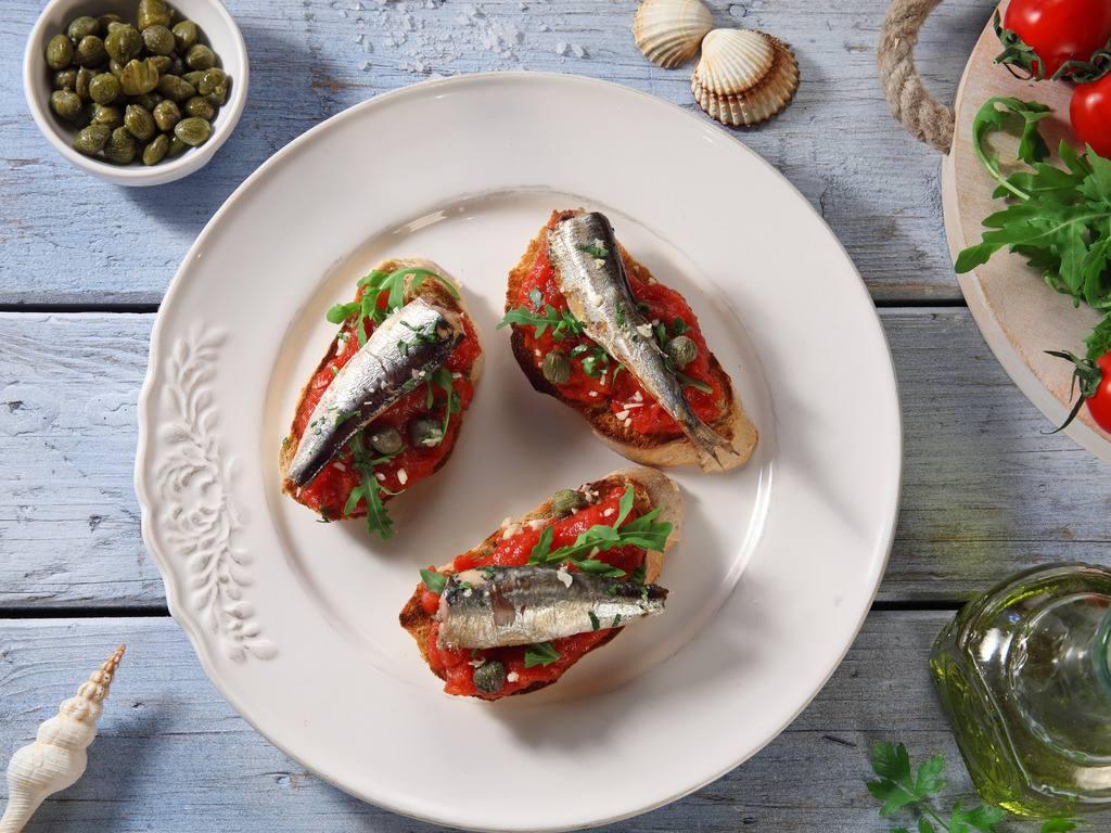 Bruschetta so sardinkami